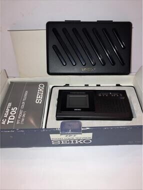 Vintage 1980's Seiko TFT Pocket Color TV Television T102 VHF UHF